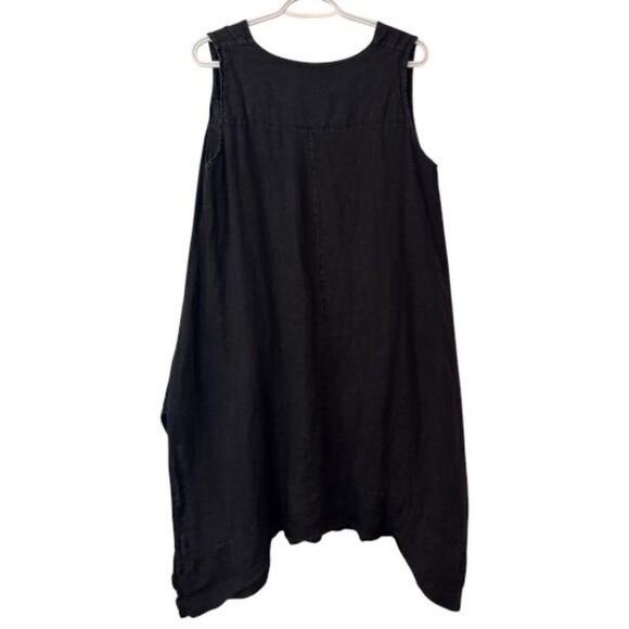 Vivian Shyu black linen asymmetrical high-low top size S/M - Picture 6 of 9